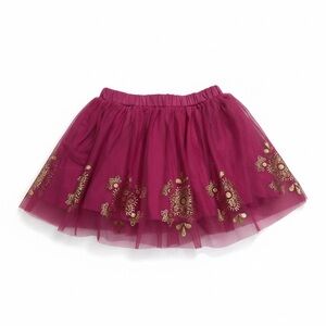 Disney Magenta Tulle Skirt with Gold Embellishments